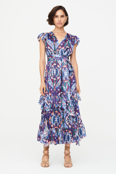 Marie Oliver Alice Floral-print Ruffle-trim Maxi Dress In Aster Trellis