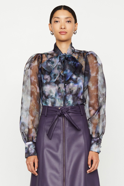 Marie Oliver Women's Bonnie Painterly Organza Blouse In Geode