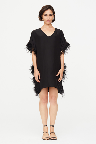 Marie Oliver Maura Feather Dress In Black