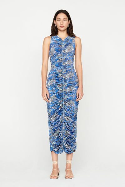 Marie Oliver Women's Roxie Printed Draped Midi-dress In Breeze