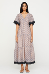 Marie Oliver Bernadette Dress In Blush Lattice