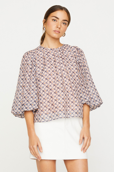 Marie Oliver Harly Top In Blush Lattice