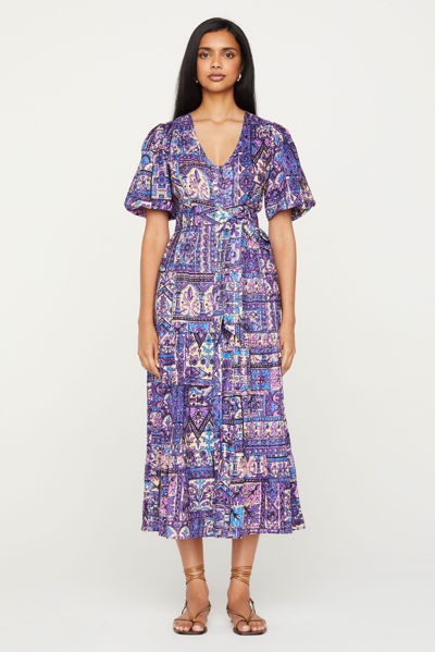 Marie Oliver Noa Dress In Violet Tile