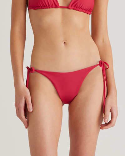Quince Women's Italian Adjustable Side-tie Bikini Bottom In Berry