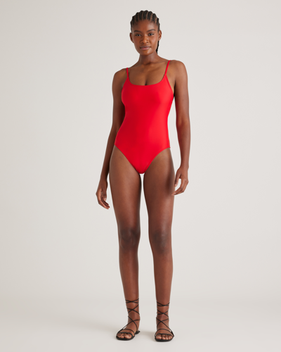 Quince Women's Italian Cami One-piece Swimsuit In Cherry