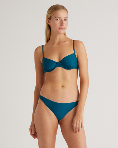 Quince Women's Italian Demi Bikini Top In Teal