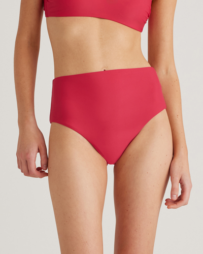 Quince Women's Italian High-rise Bikini Bottom In Berry