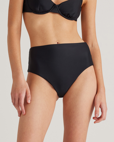 Quince Women's Italian High-rise Bikini Bottom In Black
