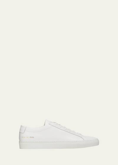 Common Projects White Achilles Low Top Leather Sneakers In Grey
