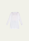 Eskandar Ultra-light Cotton Long-sleeve T-shirt (one Size) In White