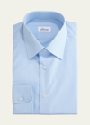 Brioni Wardrobe Essential Solid Dress Shirt, Blue