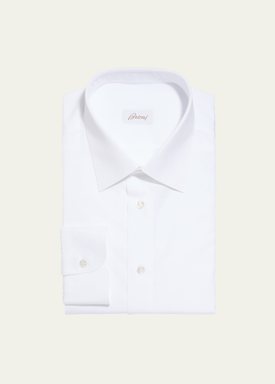 Brioni Wardrobe Essential Solid Dress Shirt, White