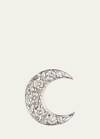 Sydney Evan 14k Pave Diamond Crescent Moon Single Stud Earring In Metallic