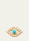 Sydney Evan Small Turquoise Cabochon & Diamond Evil Eye Single Earring In Gold