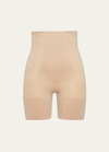 Spanx Oncore High-waisted Mid-thigh Shorts In Neutral