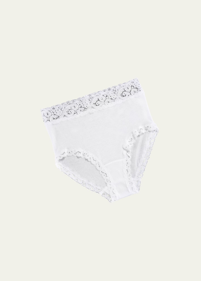 Hanro Moments Lace-trim Full Brief In White