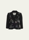 Libertine Party Skulls Gabardine Blazer, Black