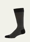Pantherella Mid-calf Birdseye Ankle Socks, Black