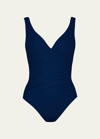 Karla Colletto Criss-cross One-piece Swimsuit In Blue