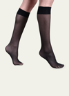 Wolford Satin Touch Sheer Knee-highs In Black