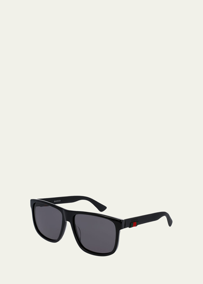 Gucci Square Acetate Sunglasses, Black
