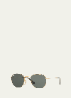 Ray Ban Square Metal Keyhole Sunglasses In Green