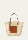 Loewe Large Basket Tote Bag In Neutral