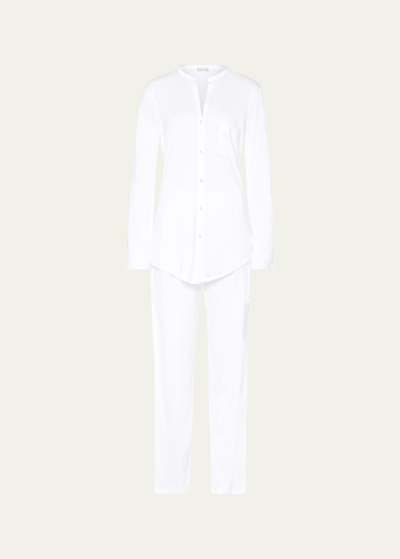 Hanro Cotton Deluxe Pajama Set In White
