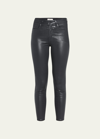 L Agence Margot Coated High-rise Skinny Ankle Jeans In Black