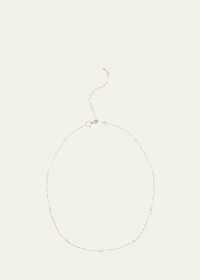 Mizuki Pearl Station Chain Choker Necklace In Metallic