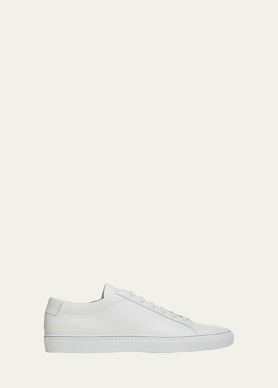 Common Projects Men's Original Achilles Leather Low-top Sneakers In Grey