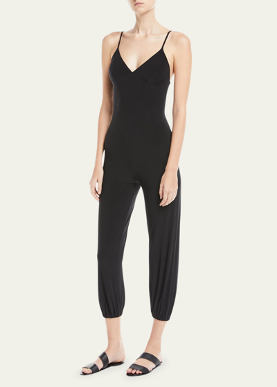 Norma Kamali V-neck Sleeveless Jogger Jumpsuit