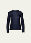 Ralph Lauren Crewneck Long-sleeve Cashmere Jersey Sweater In Black
