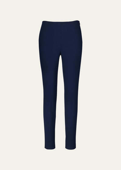 Ralph Lauren Alandra Straight-leg Wool Pants In Blue
