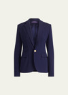 Ralph Lauren Parker One-button Wool Jacket In Blue