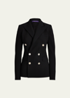Polo Ralph Lauren Camden Double-breasted Stretch-wool Jacket In Black