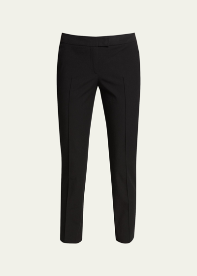 Akris Punto Frankie Straight-leg Cotton-stretch Cropped Pants In Black