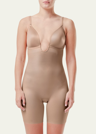 Spanx Suit Your Fancy Plunge Low-back Bodysuit In Brown