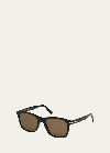 Tom Ford Eric Square Acetate Sunglasses In Brown