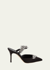 Manolo Blahnik Lurum Crystal-embellished Mules