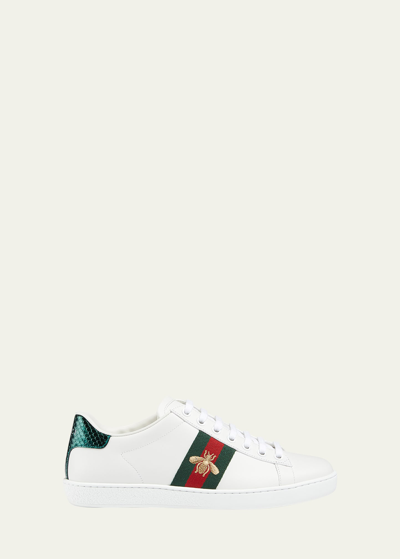 Gucci New Ace Bee Sneakers In White