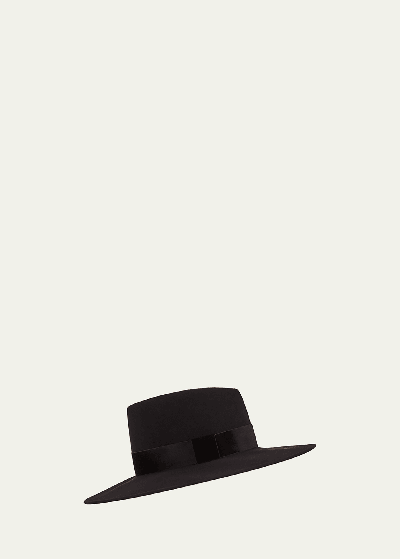 Eugenia Kim Harlowe Wool Panama Hat W/ Velvet Ribbon