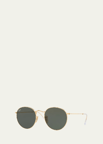 Ray Ban Gradient Round Metal Sunglasses In Green
