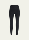 Beyond Yoga Caught In The Midi High-waist Space-dye Leggings In Black