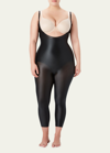 Spanx Suit Your Fancy Firm Control Open-bust Catsuit In Very Black