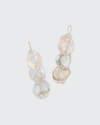 Mizuki 14k Triple Petal Pearl & Diamond Drop Earrings In Multi