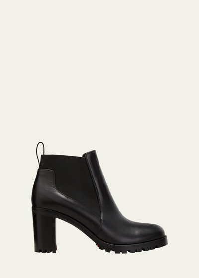 Christian Louboutin Marchacroche Leather Red Sole Booties