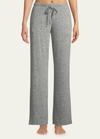 Natori Ulla Brushed Rib-knit Lounge Pants In Gray