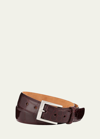 W. Kleinberg Men's American Alligator Belt In Burgundy