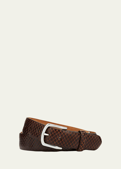 W. Kleinberg Men's Anaconda Snakeskin Belt